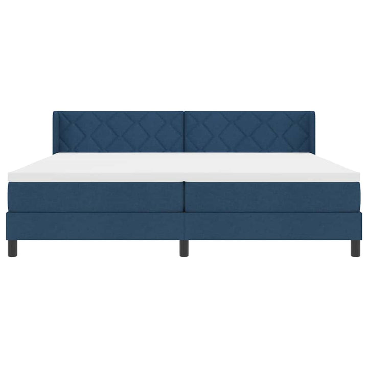 Box spring seng med hovedgærde Blå 200 x 200 cm Stof