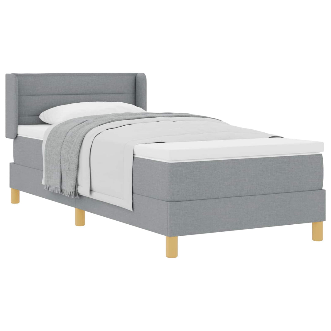 Box spring seng med madras Lysegrå 200 x 80 cm Stof
