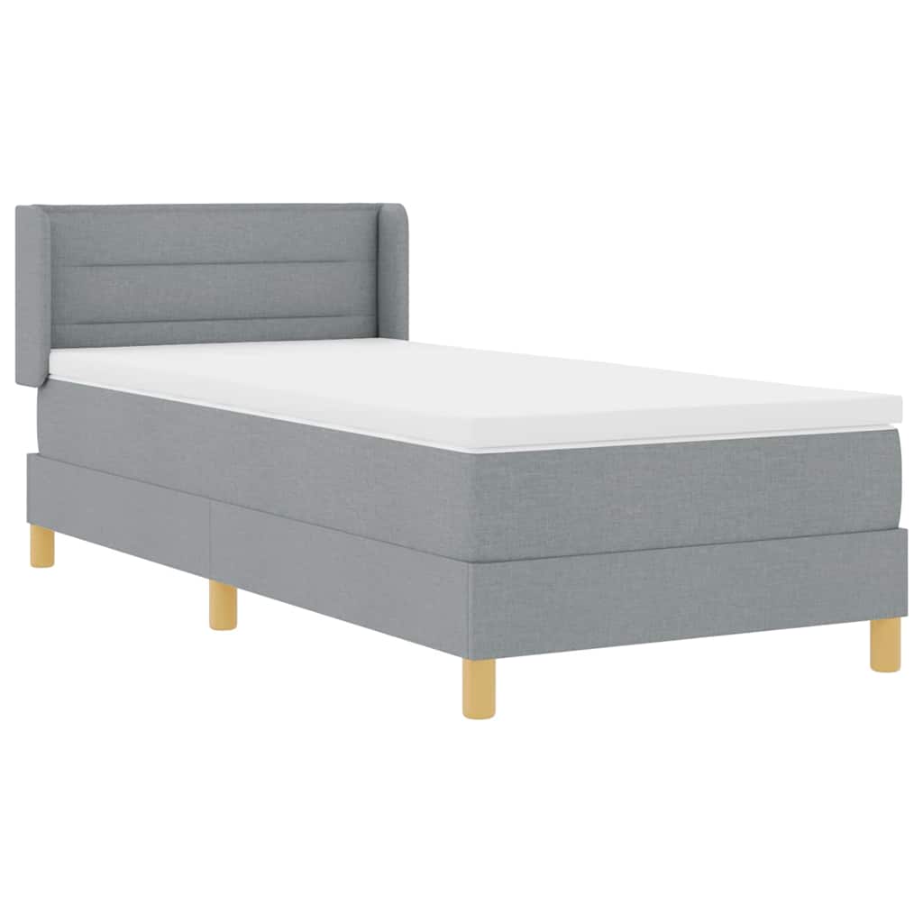 Box spring seng med madras Lysegrå 200 x 80 cm Stof