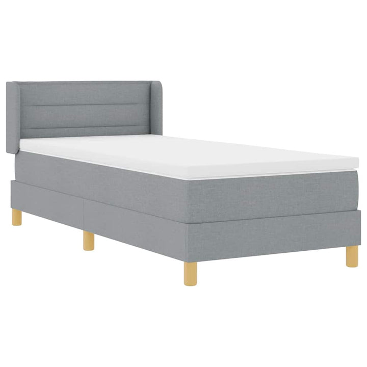 Box spring seng med madras Lysegrå 200 x 80 cm Stof