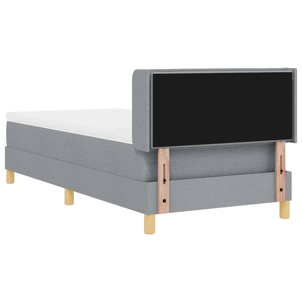Box spring seng med madras Lysegrå 200 x 80 cm Stof