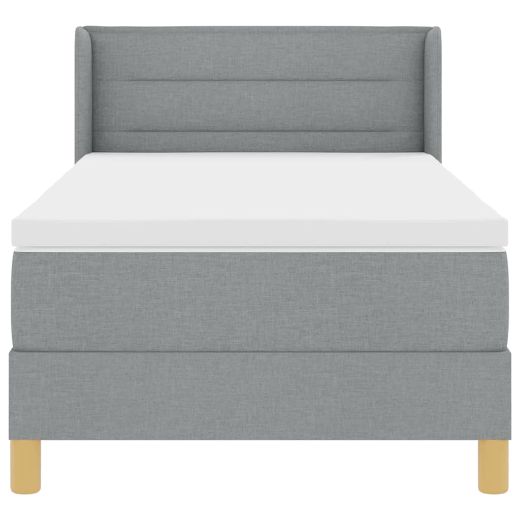 Box spring seng med madras Lysegrå 200 x 80 cm Stof