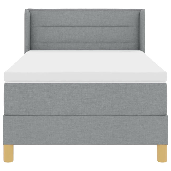 Box spring seng med madras Lysegrå 200 x 80 cm Stof