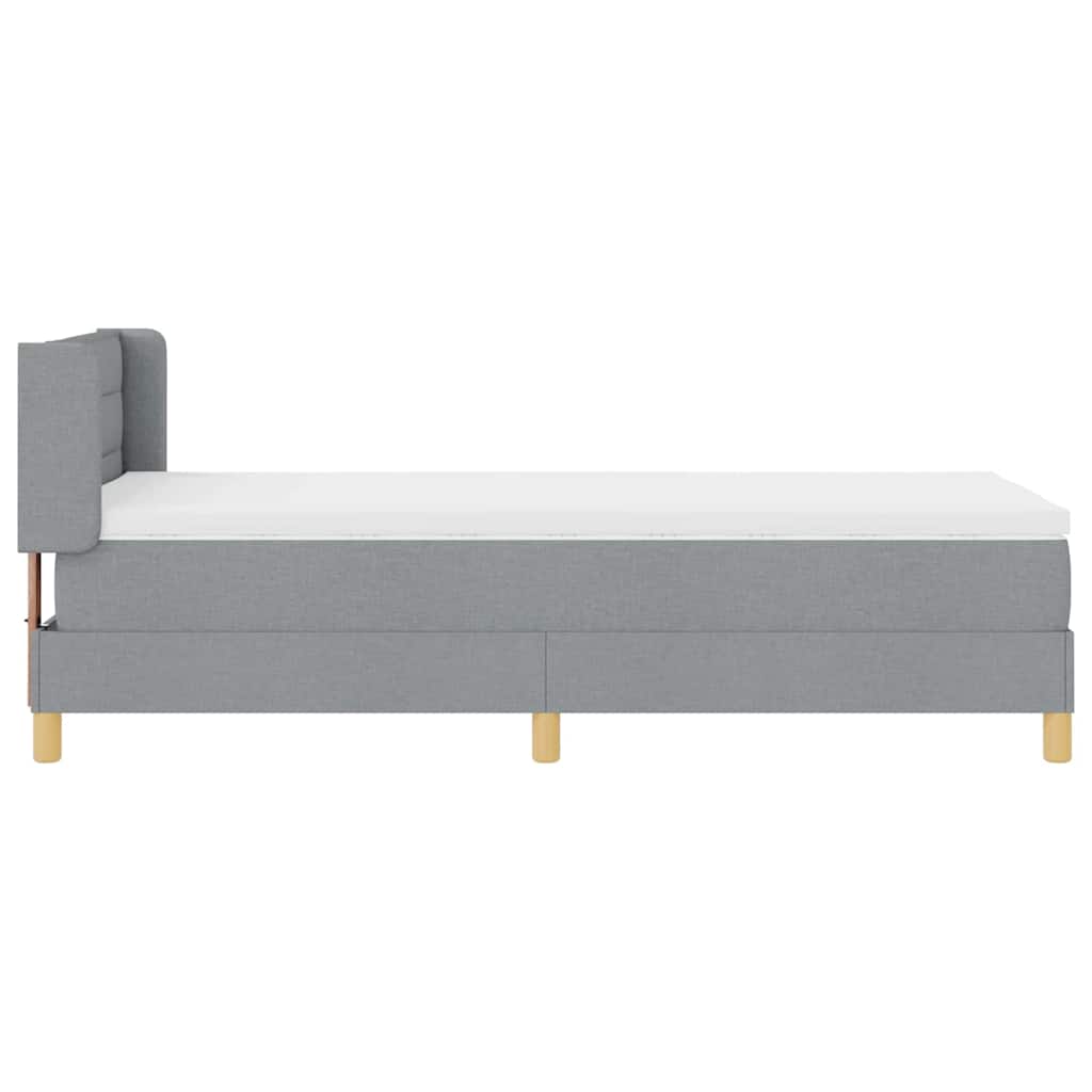 Box spring seng med madras Lysegrå 200 x 80 cm Stof