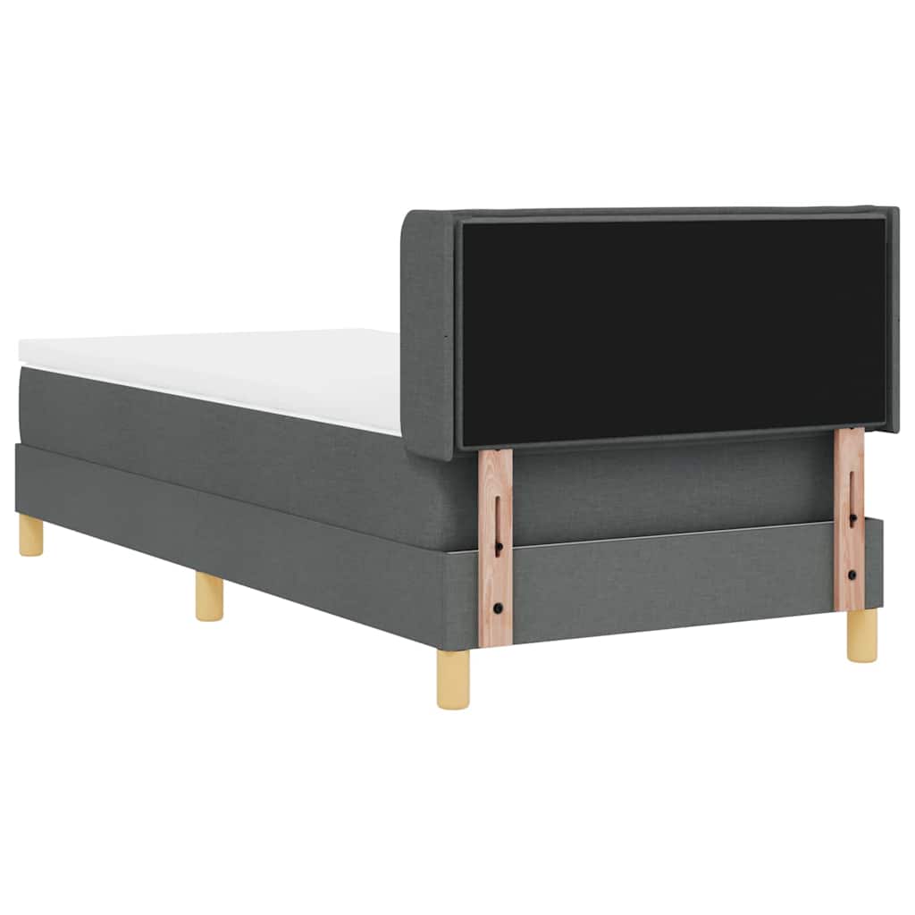 Box spring seng med madras Mørkegrå 200 x 80 cm Stof
