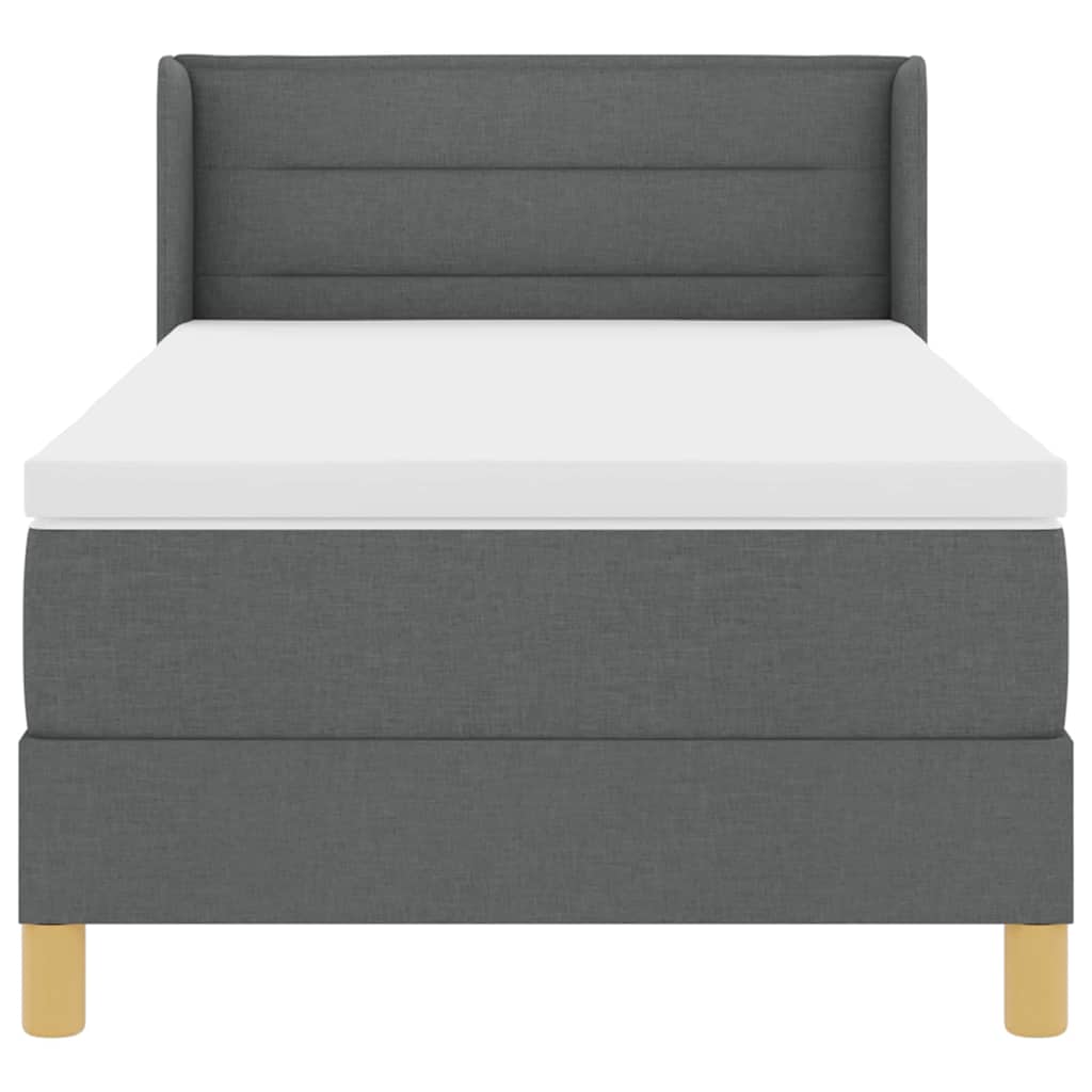 Box spring seng med madras Mørkegrå 200 x 80 cm Stof