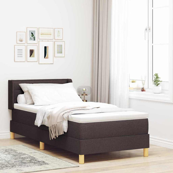 Box spring seng med madras Mørk Brun 200 x 80 cm Stof