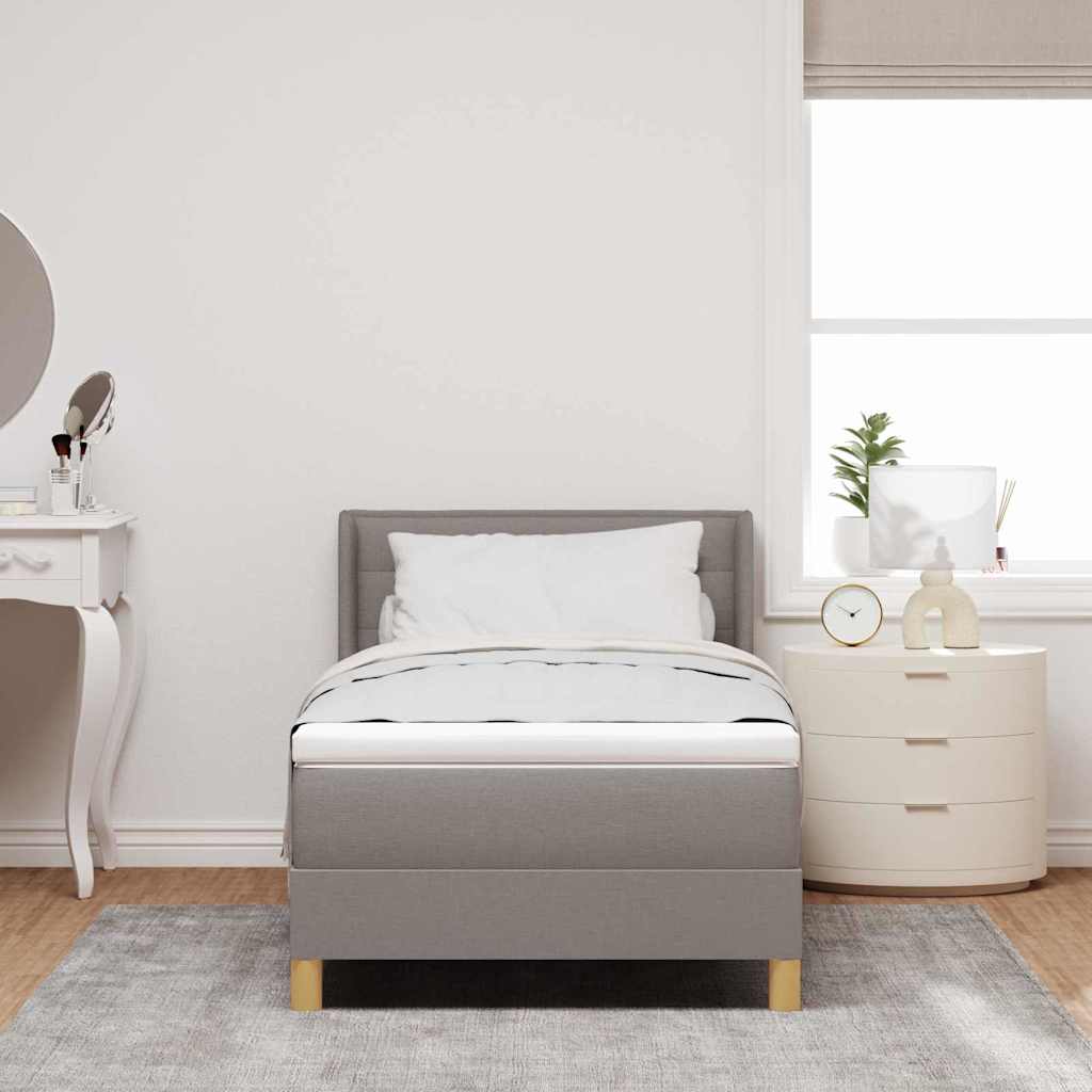 Box spring seng med madras Gråbrun 200 x 80 cm Stof