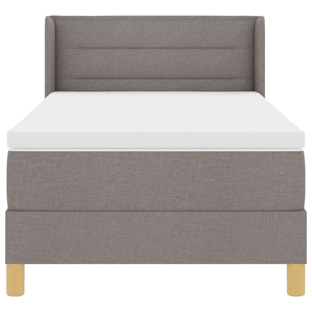 Box spring seng med madras Gråbrun 200 x 80 cm Stof