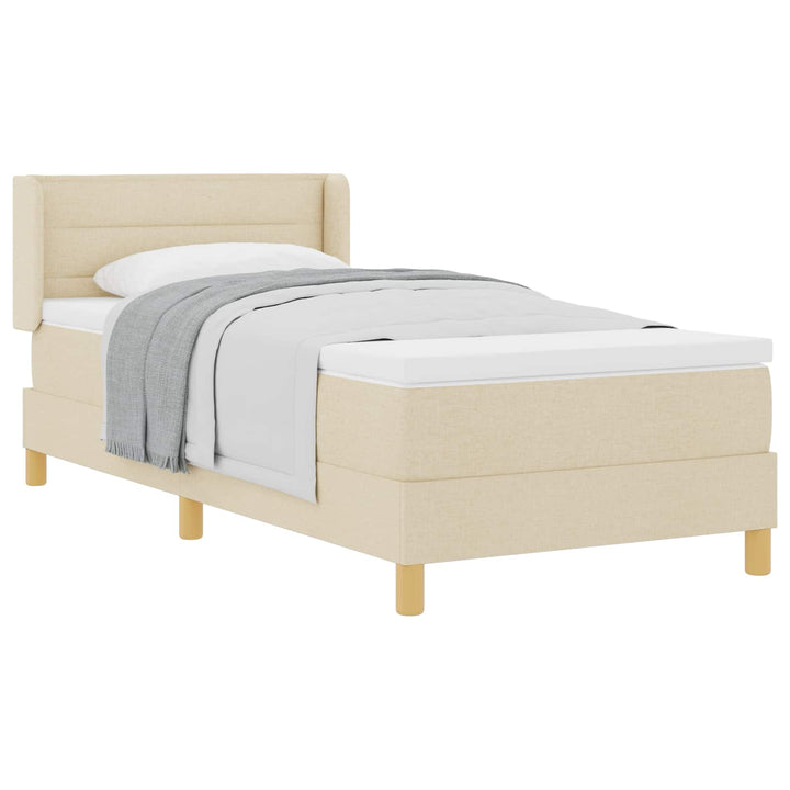 Box spring seng med madras Creme 200 x 80 cm Stof