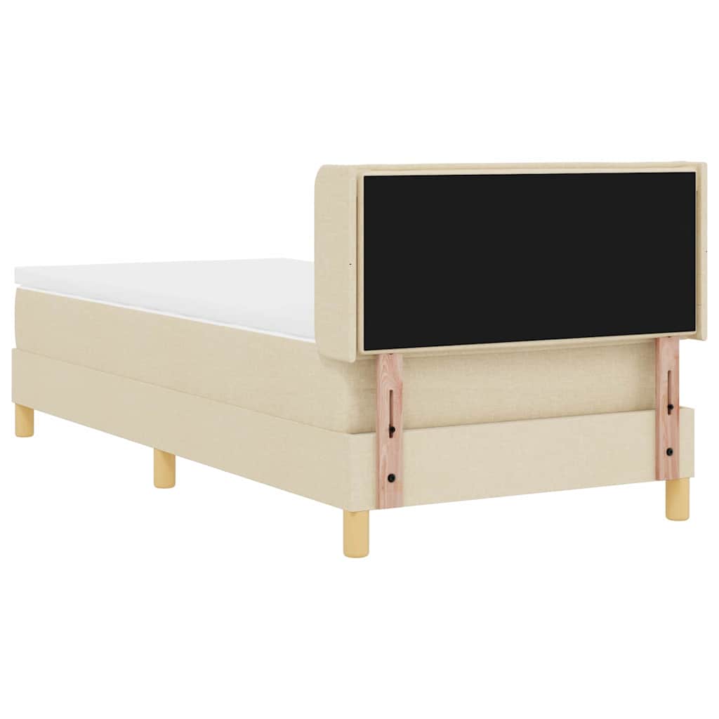 Box spring seng med madras Creme 200 x 80 cm Stof