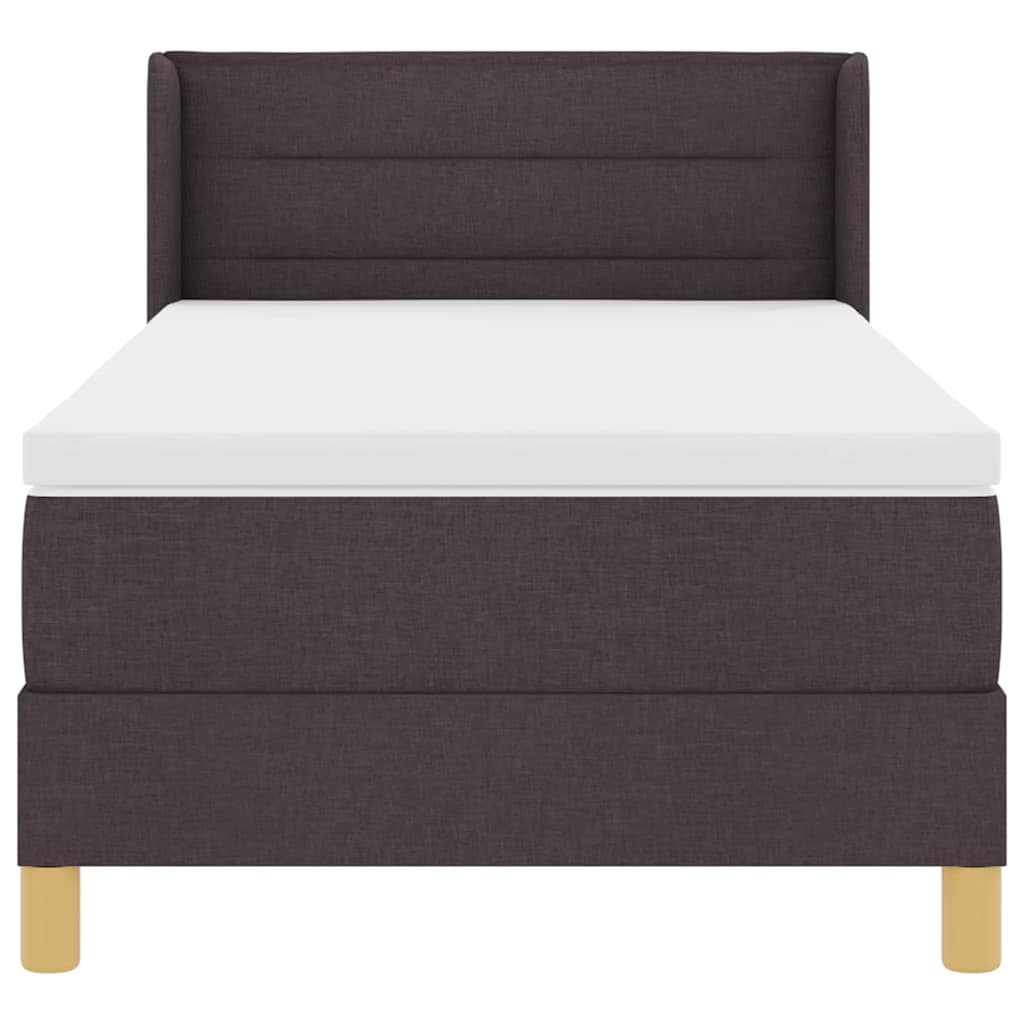 Box spring seng med madras Mørk Brun 190 x 90 cm Stof