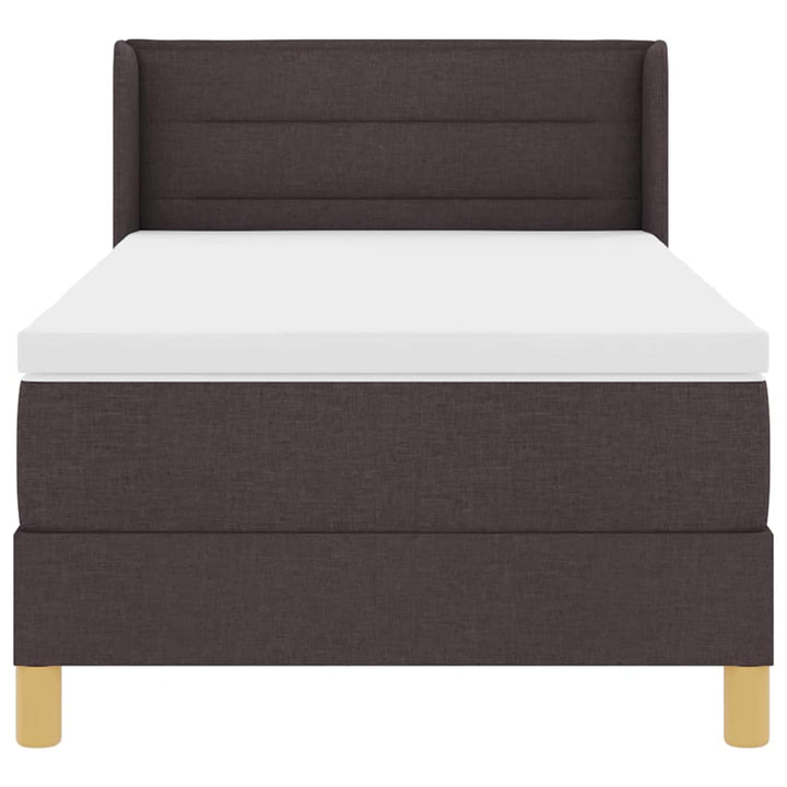 Box spring seng med madras Mørk Brun 190 x 90 cm Stof