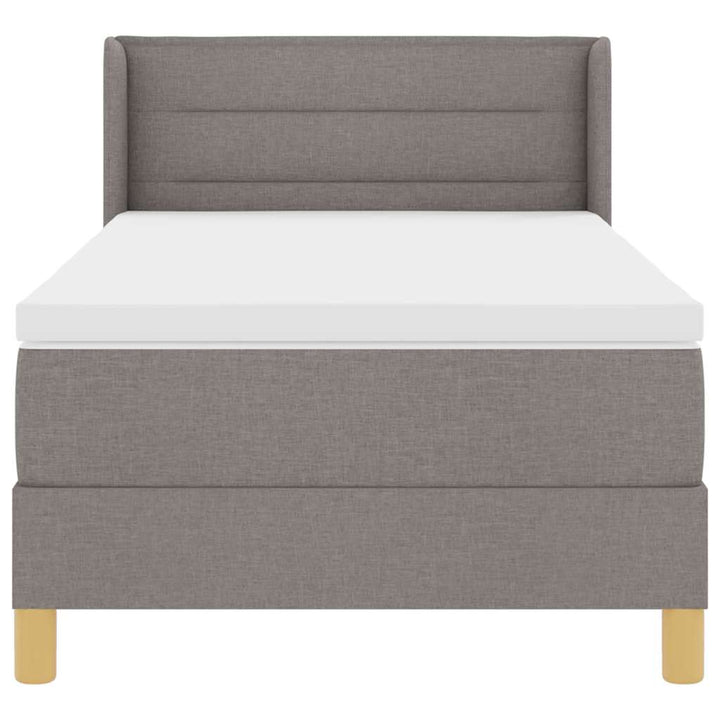 Box spring seng med madras Gråbrun 190 x 90 cm Stof