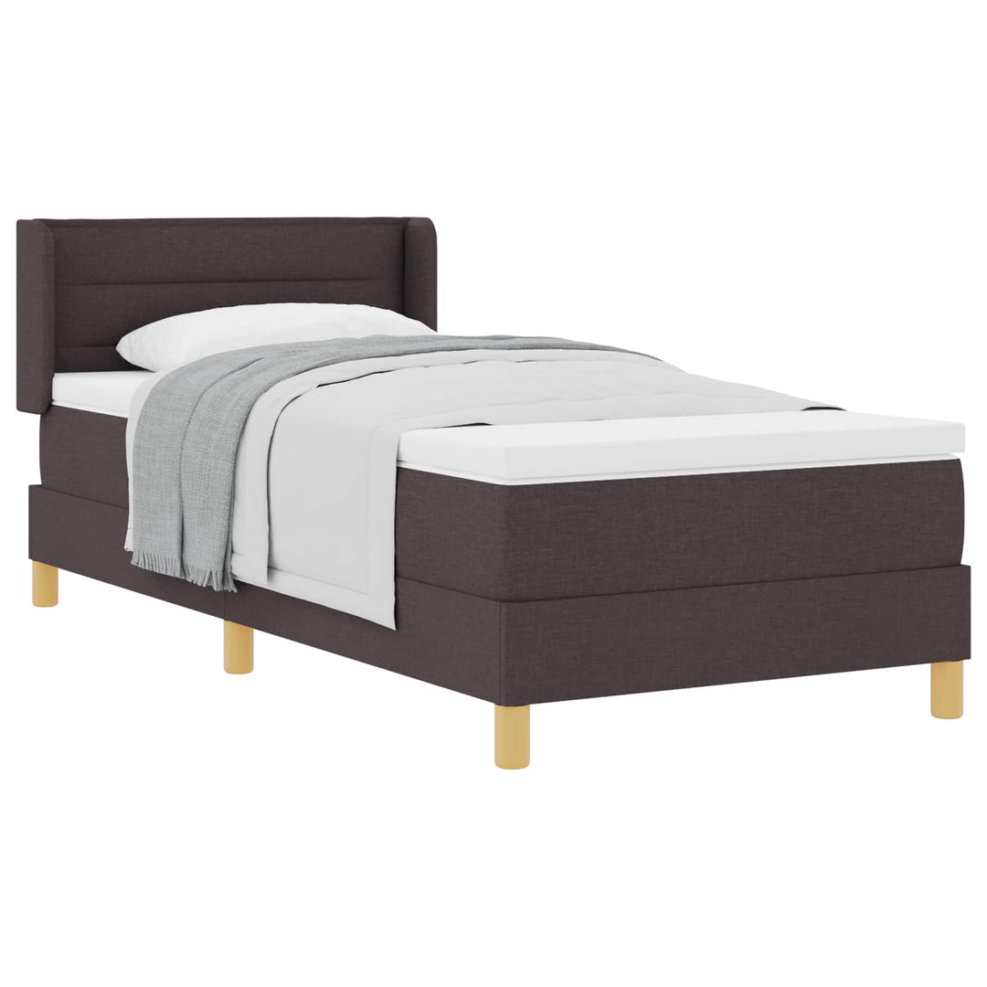 Box spring seng med madras Mørk Brun 200 x 90 cm Stof