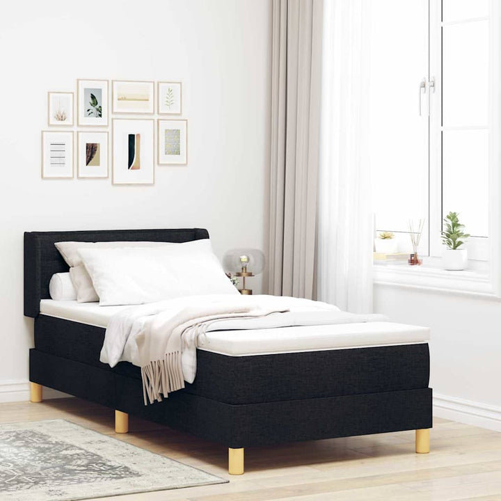 Box spring seng med madras Sort 200 x 100 cm Stof
