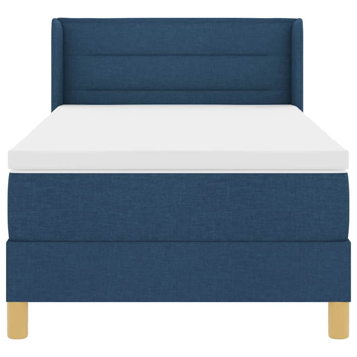 Box spring seng med madras med hovedgærde Blå 200 x 100 cm Stof