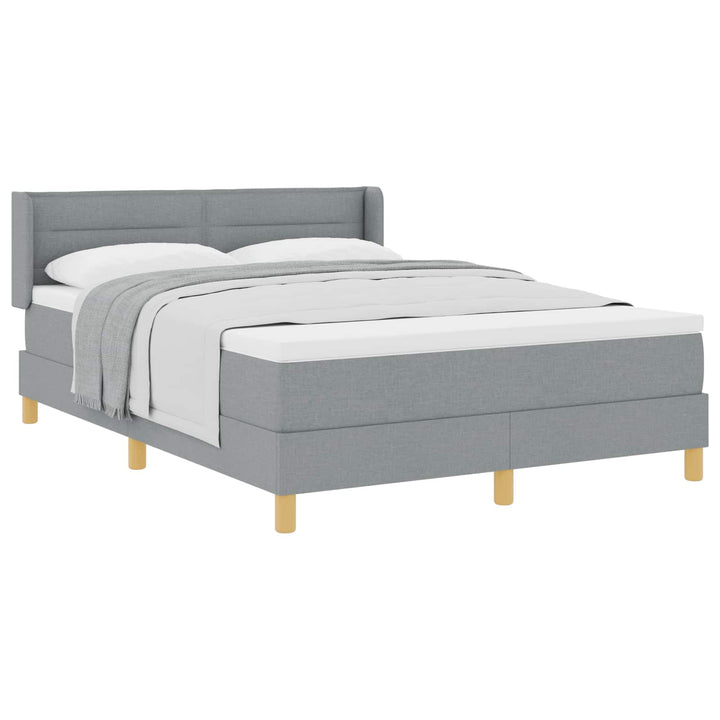 Box spring seng med madras Lysegrå 190 x 140 cm Stof