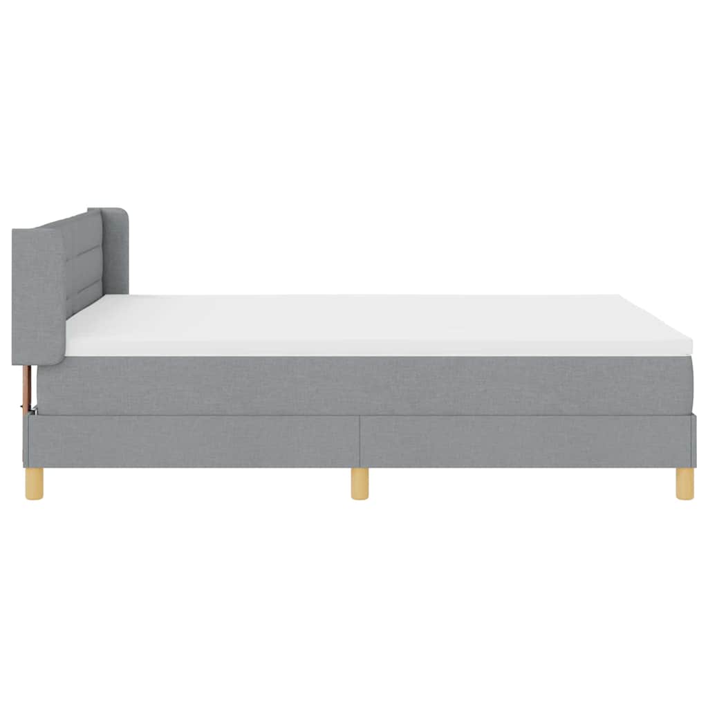 Box spring seng med madras Lysegrå 190 x 140 cm Stof
