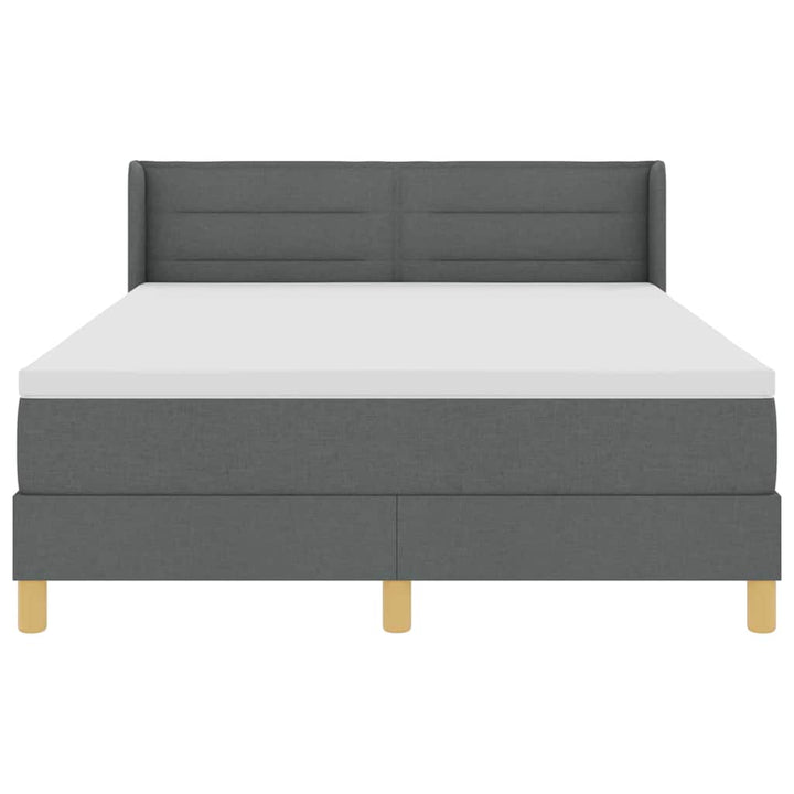 Box spring seng med madras Mørkegrå 190 x 140 cm Stof