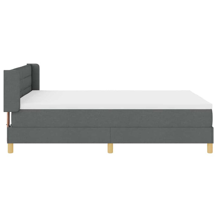 Box spring seng med madras Mørkegrå 190 x 140 cm Stof