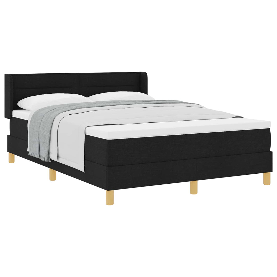 Box spring seng med madras Sort 190 x 140 cm Stof