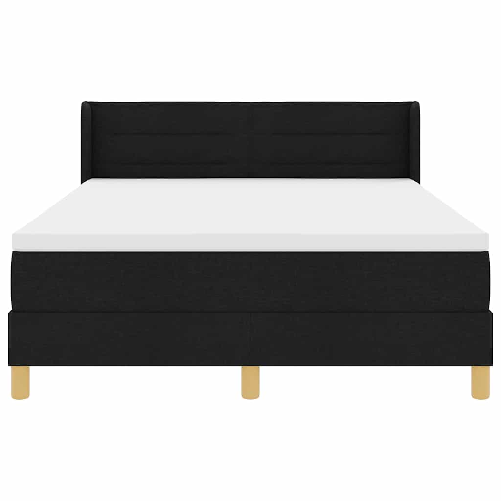 Box spring seng med madras Sort 190 x 140 cm Stof