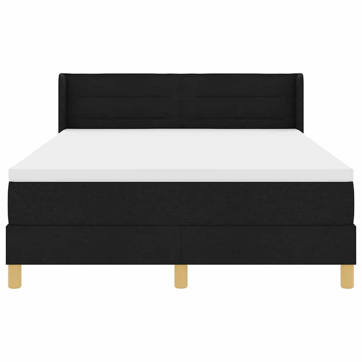 Box spring seng med madras Sort 190 x 140 cm Stof