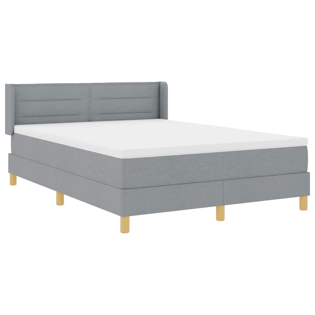 Box spring seng med madras Lysegrå 200 x 140 cm Stof