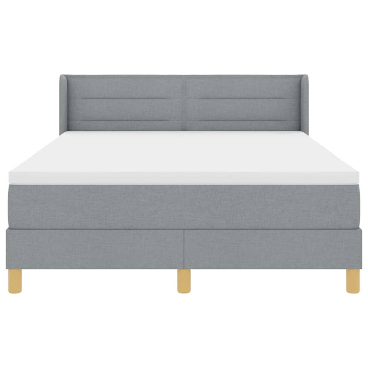 Box spring seng med madras Lysegrå 200 x 140 cm Stof