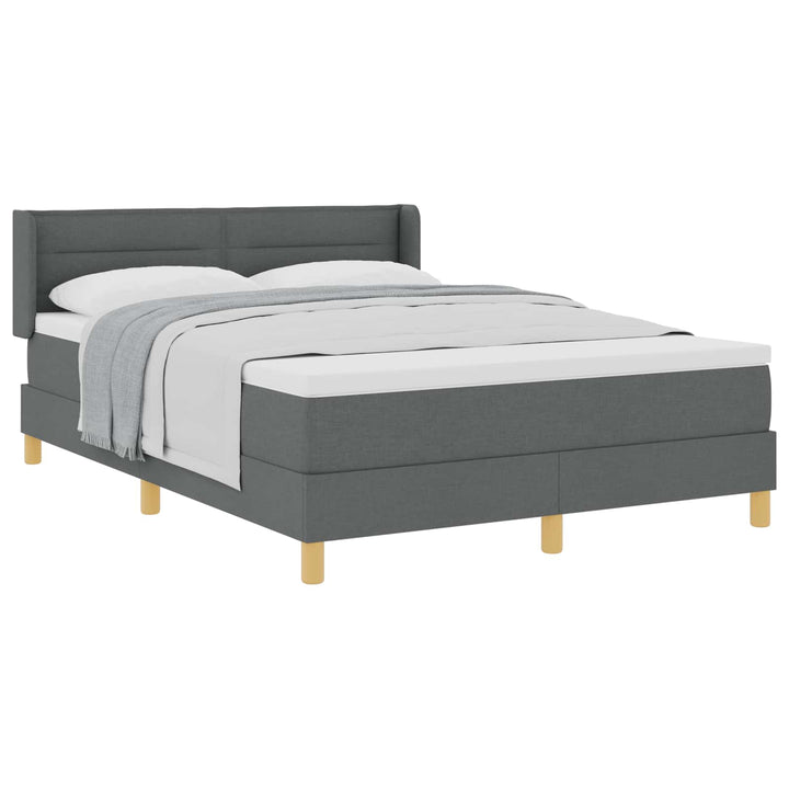 Box spring seng med madras Mørkegrå 200 x 140 cm Stof