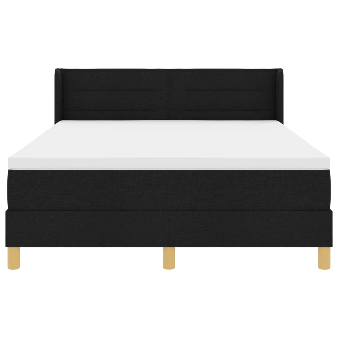Box spring seng med madras Sort 200 x 140 cm Stof