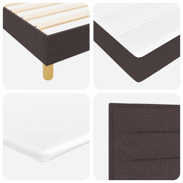 Box spring seng med madras Mørk Brun 200 x 140 cm Stof