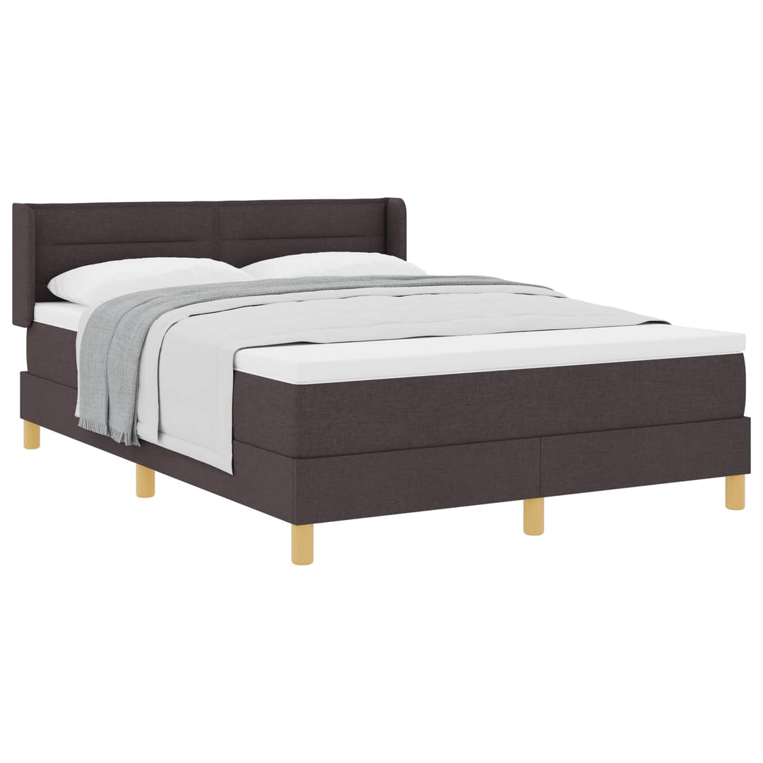 Box spring seng med madras Mørk Brun 200 x 140 cm Stof