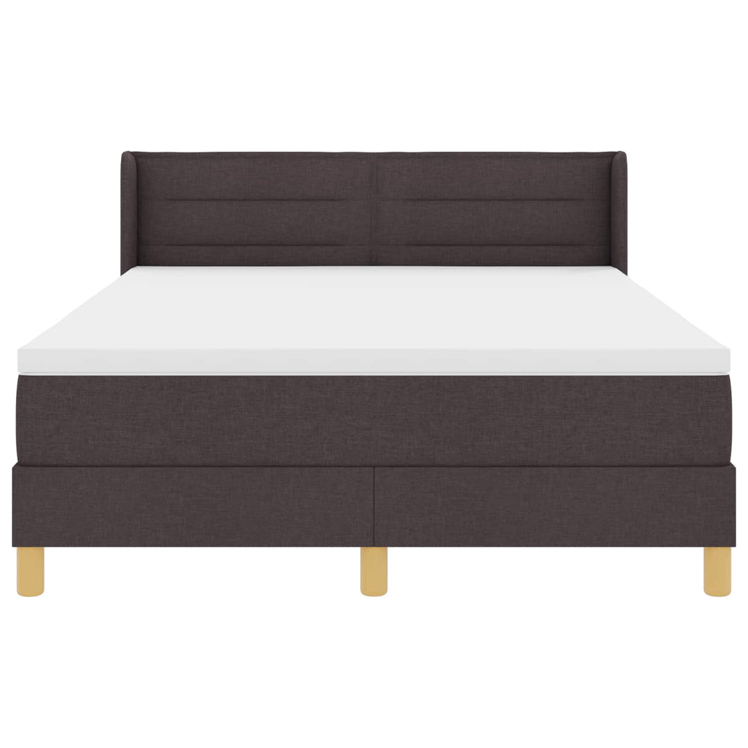 Box spring seng med madras Mørk Brun 200 x 140 cm Stof
