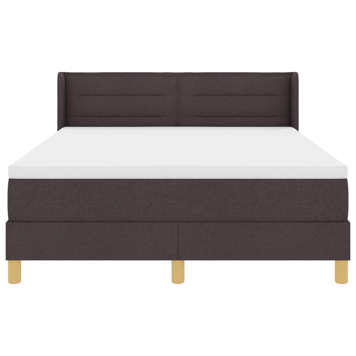 Box spring seng med madras Mørk Brun 200 x 140 cm Stof