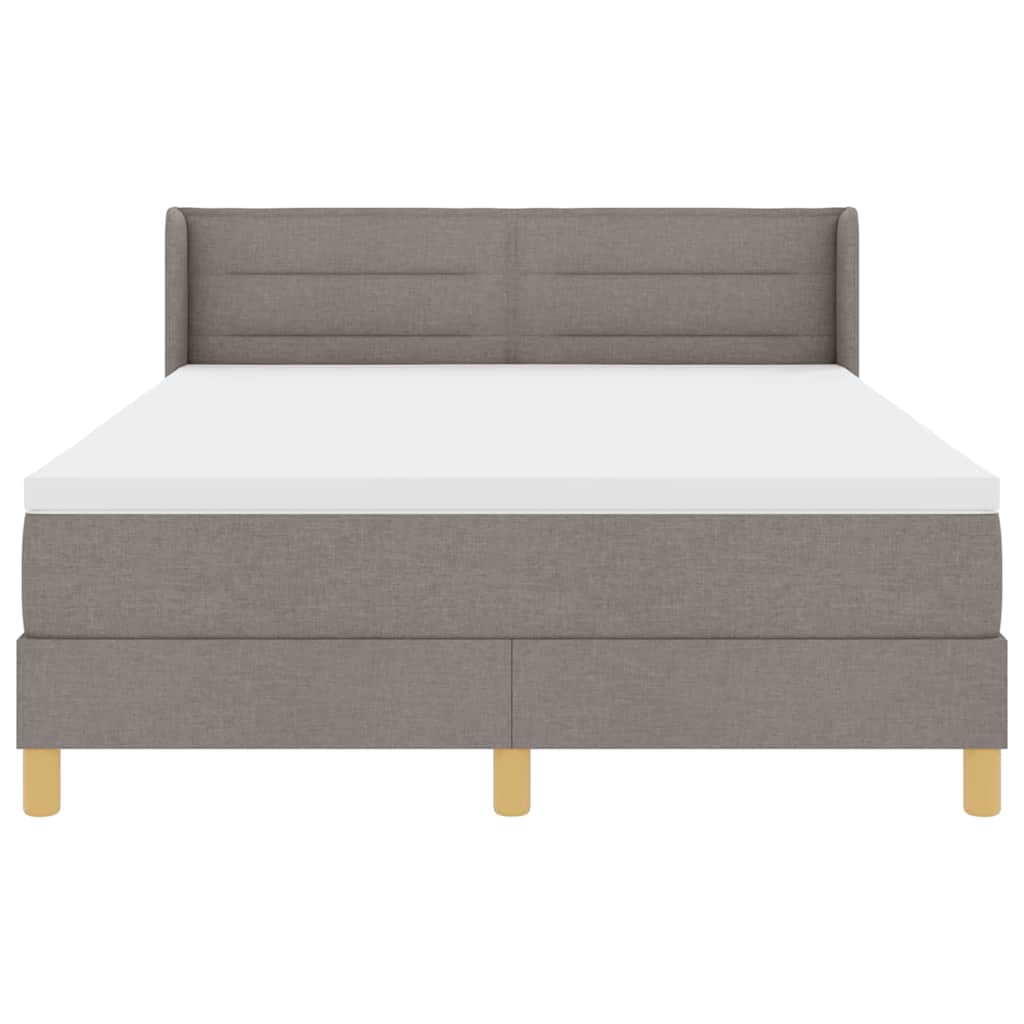 Box spring seng med madras Gråbrun 200 x 140 cm Stof