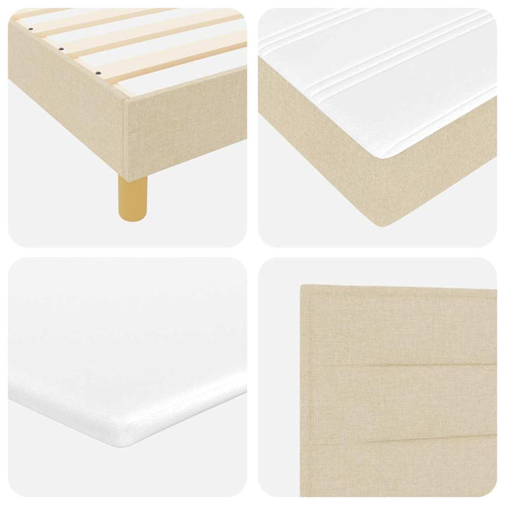 Box spring seng med madras Creme 200 x 140 cm Stof
