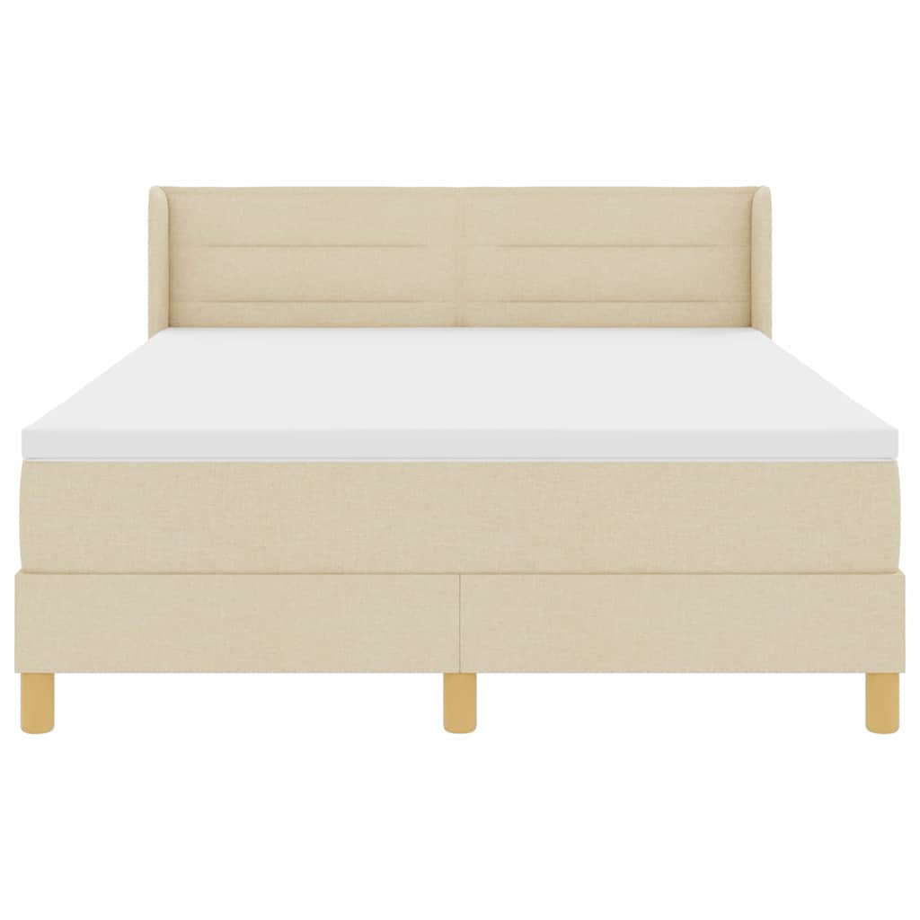 Box spring seng med madras Creme 200 x 140 cm Stof