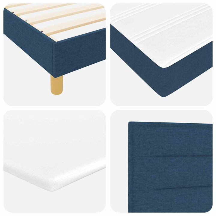 Box spring seng med madras med hovedgærde Blå 200 x 140 cm Stof