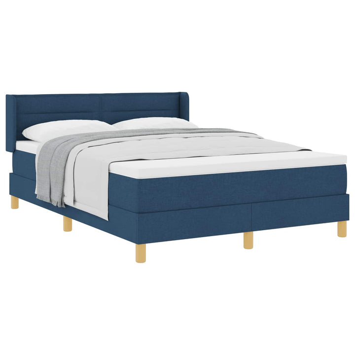 Box spring seng med madras med hovedgærde Blå 200 x 140 cm Stof