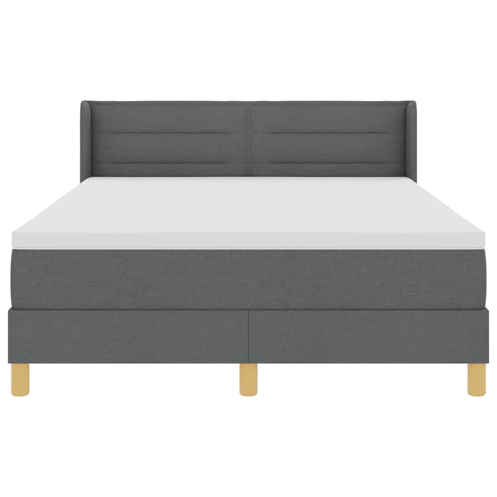 Box spring seng med madras Mørkegrå 200 x 160 cm Stof
