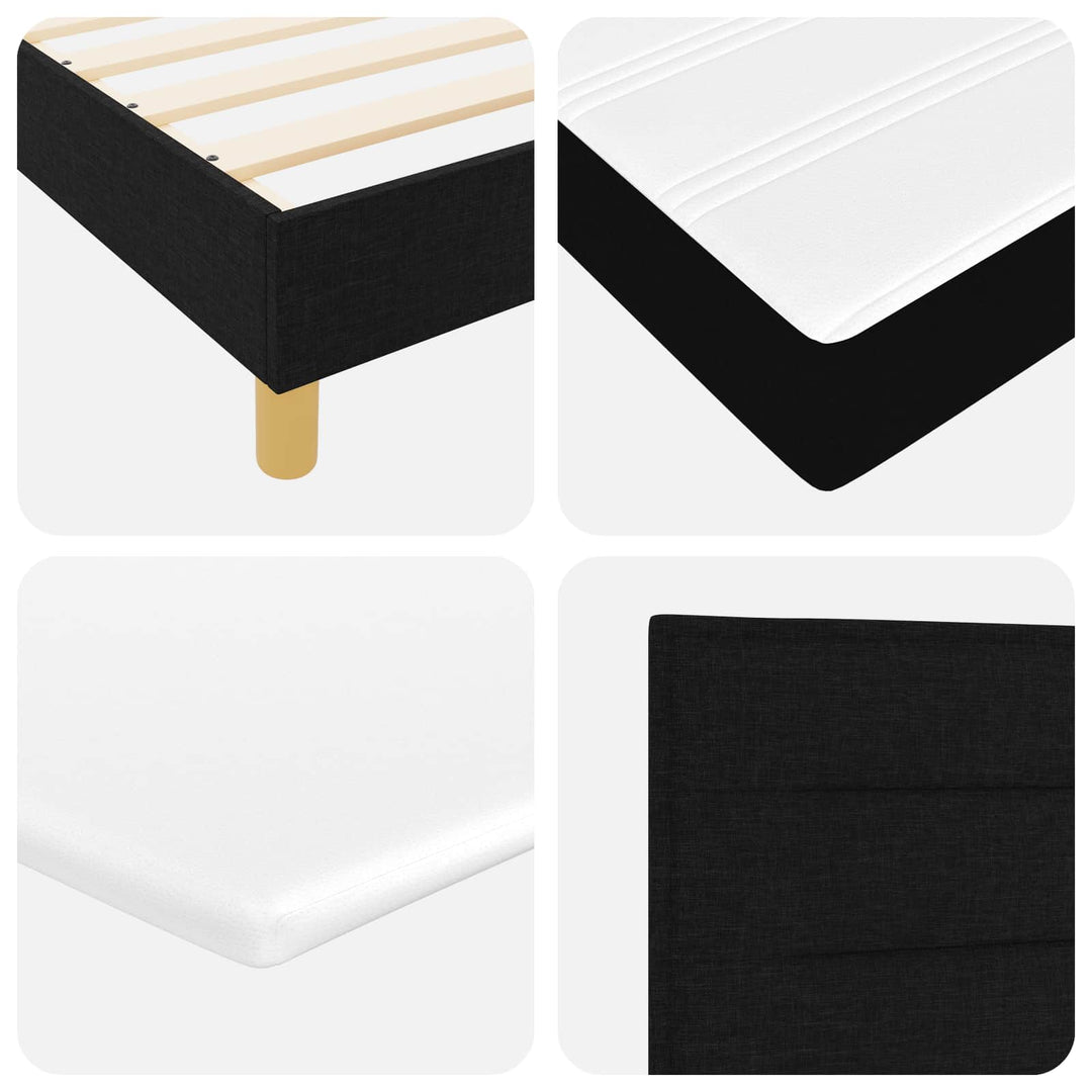 Box spring seng med madras Sort 200 x 160 cm Stof