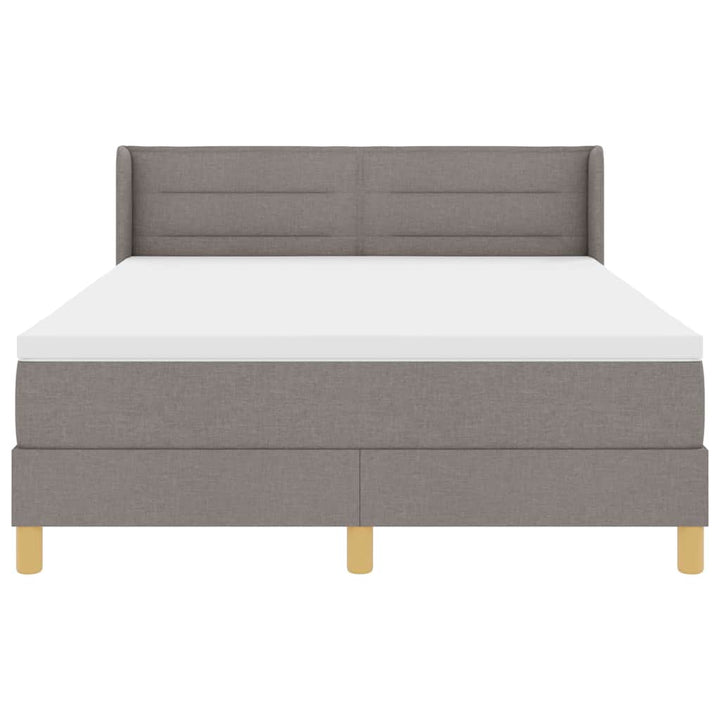 Box spring seng med hovedgærde Gråbrun 200 x 160 cm Stof