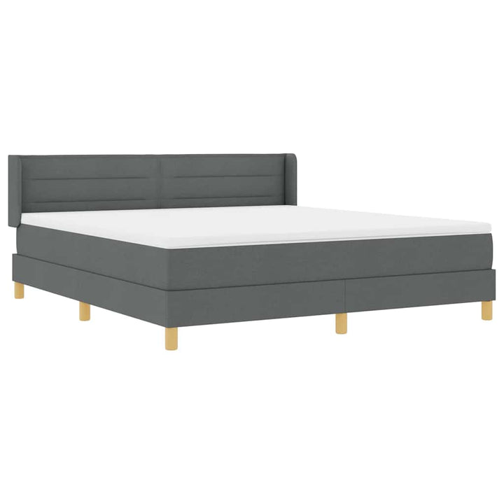 Box spring seng med madras Mørkegrå 200 x 180 cm Stof
