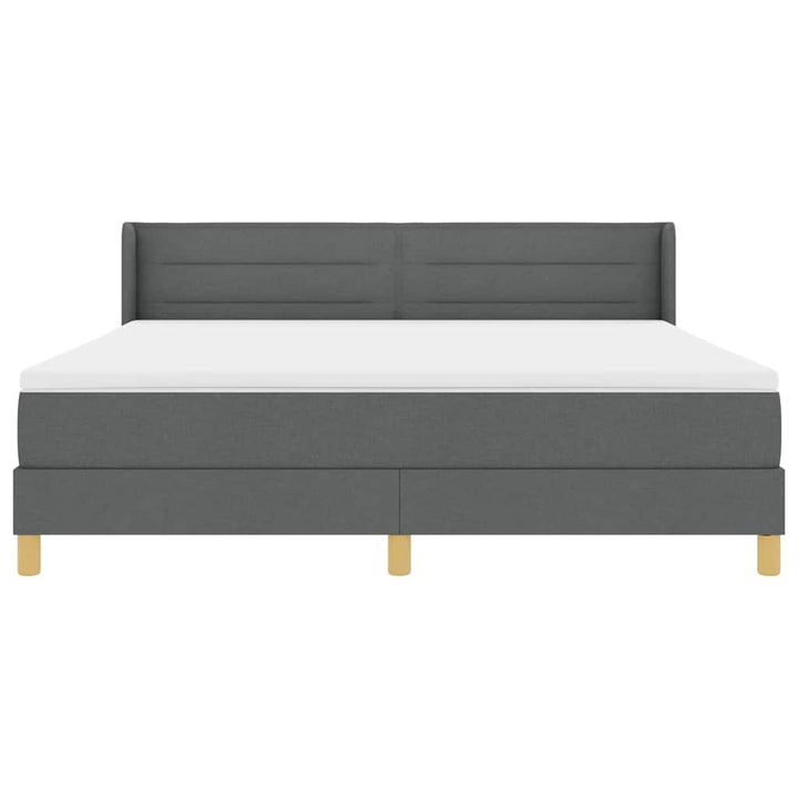 Box spring seng med madras Mørkegrå 200 x 180 cm Stof