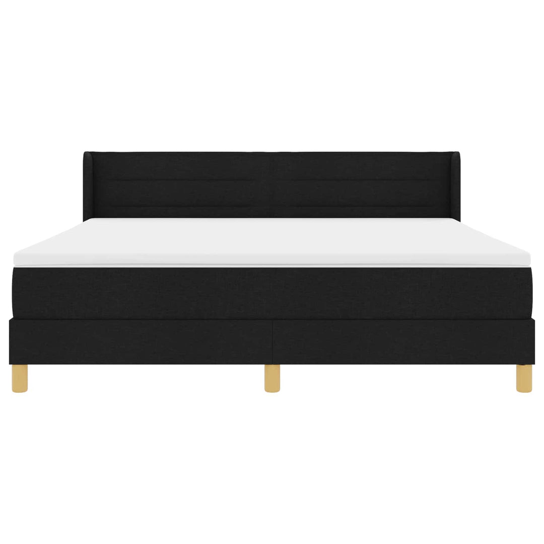 Box spring seng med madras Sort 200 x 180 cm Stof