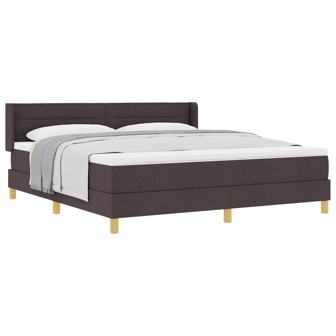 Box spring seng med madras Mørk Brun 200 x 180 cm Stof