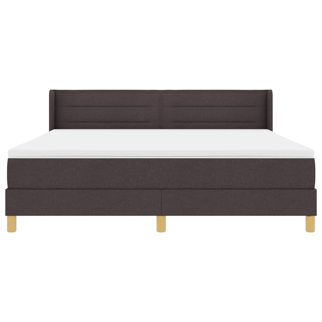 Box spring seng med madras Mørk Brun 200 x 180 cm Stof