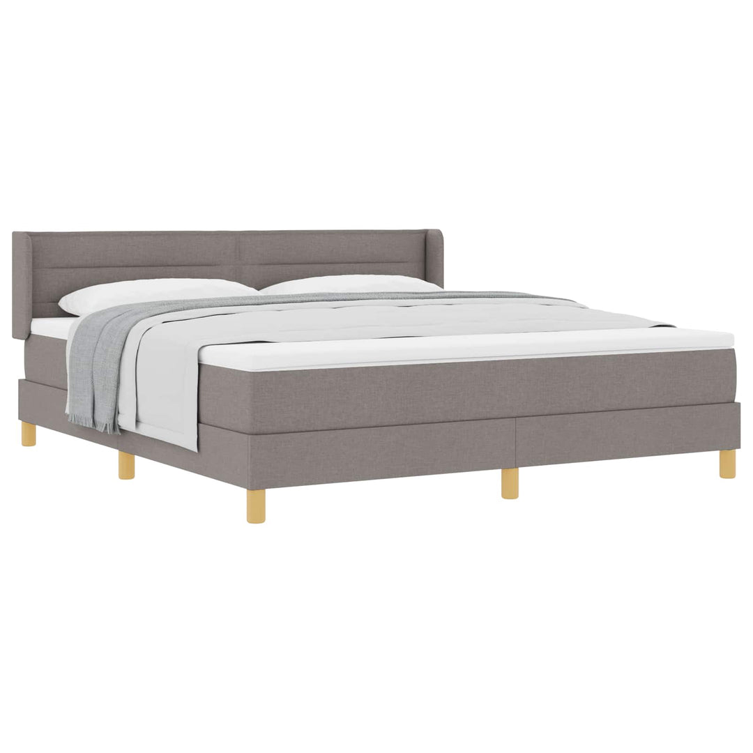 Box spring seng med hovedgærde Gråbrun 200 x 180 cm Stof